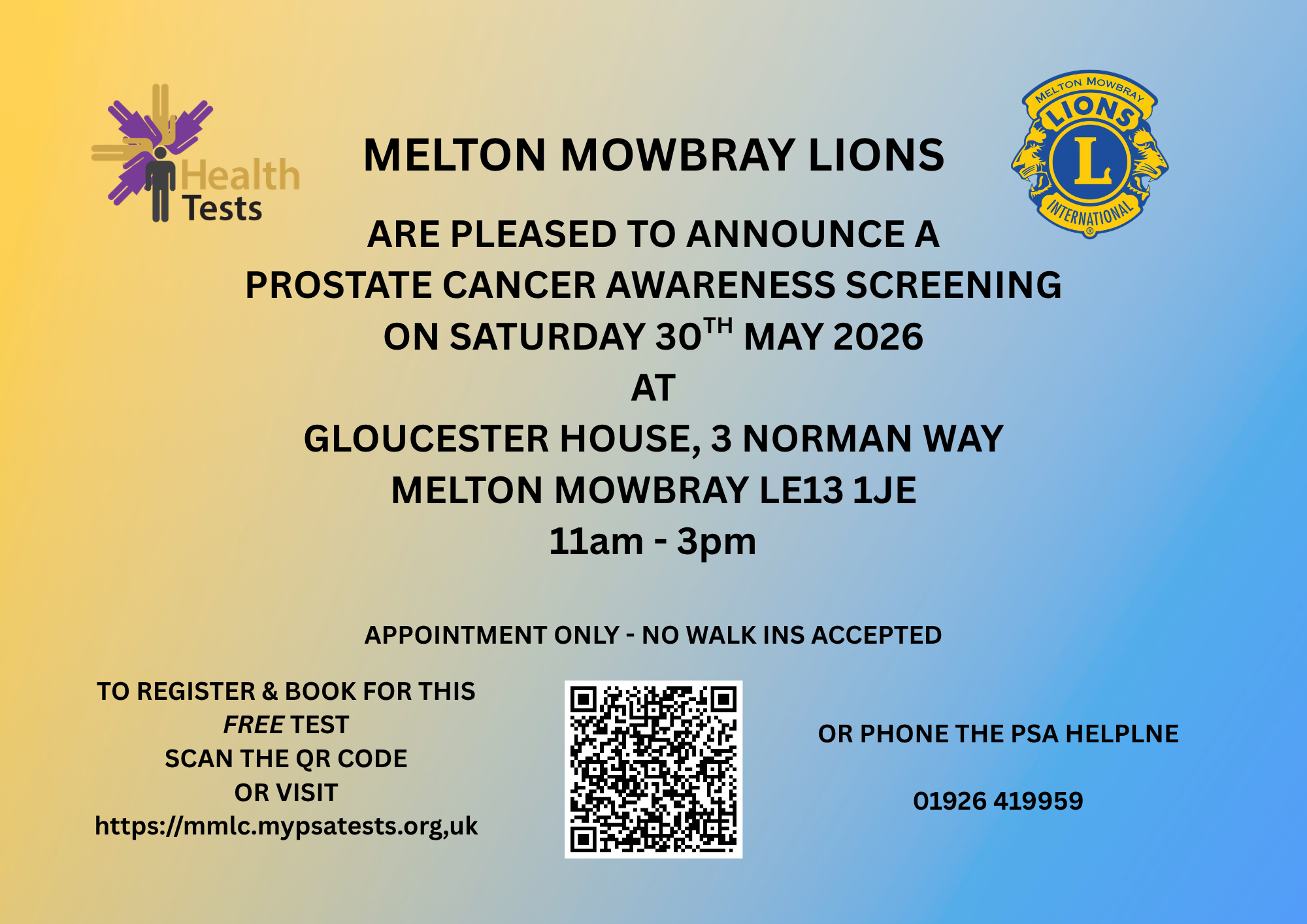 PSA Test Flyer May 2026