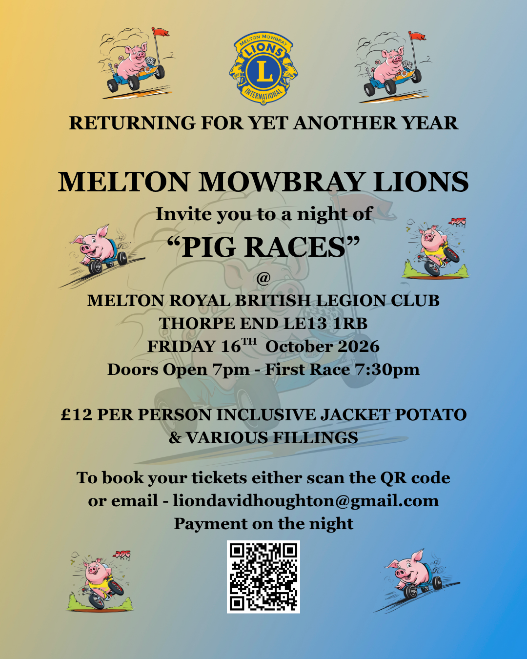 Pig Race Flyer 2026