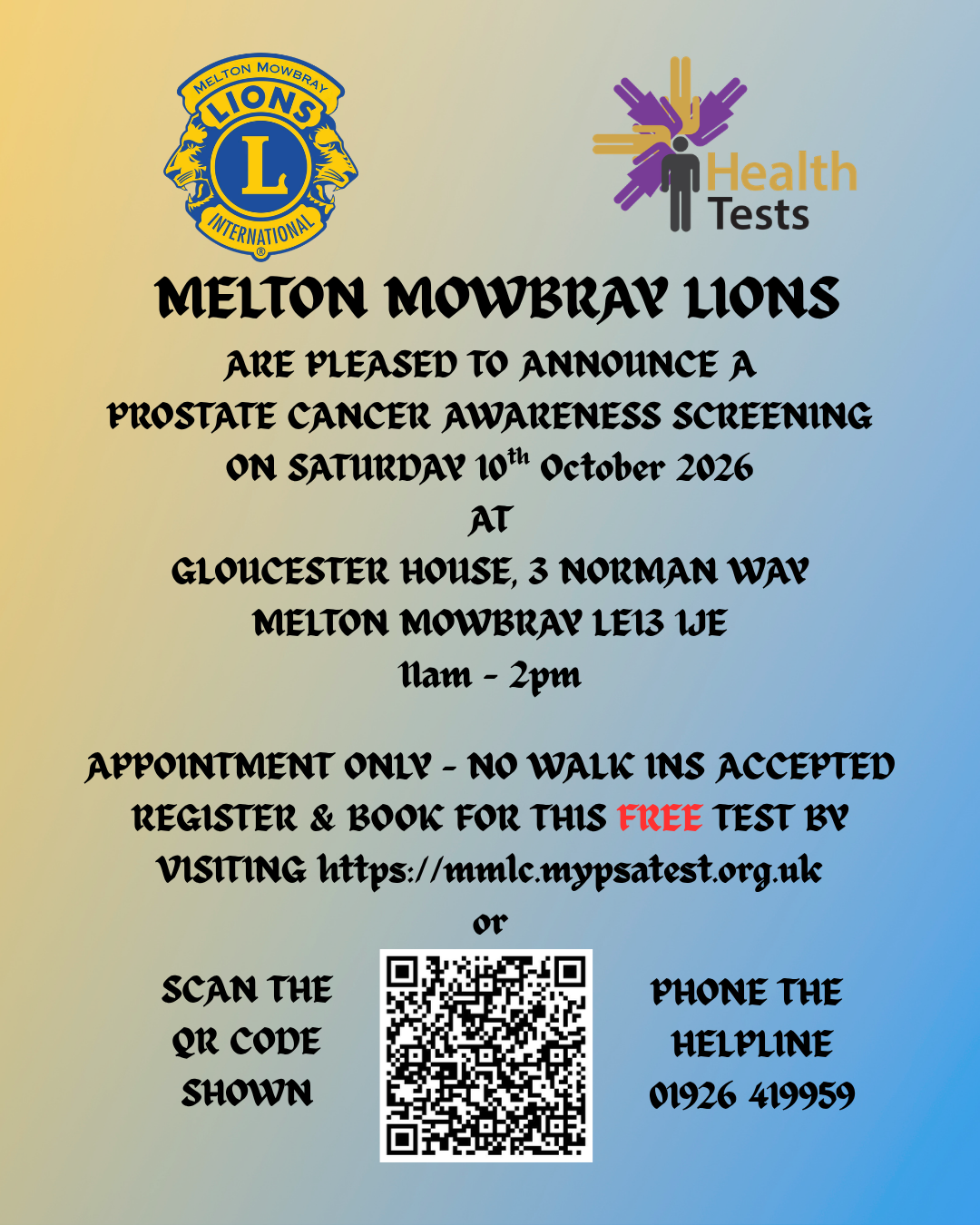 Prostate Test Flyer October 2026